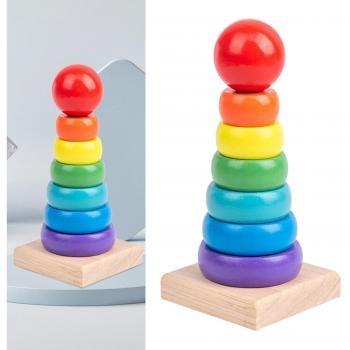 Conjunto de bloques de construcción de madera con clasificador de formas para niños