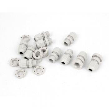 10 Pcs M12 White Plastic Cable Glands Connectors 3-6.5mm Diameter