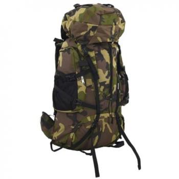 Camouflage groene wandelrugzak met een capaciteit van 60 liter uit Oxford stof