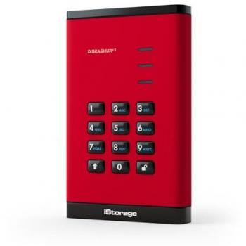 DiskAshur3 512GB Red Portable SSD with 256-Bit Encryption