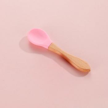 Ustensile de repas solide Bois-Silicone Enfant