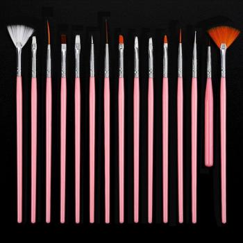 Set 15 Pinceles de Abanico para Uñas