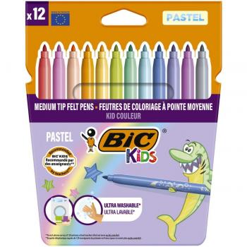 Conjunto de Marcadores Coloridos Pastel 12 Unidades Bic