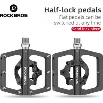 Pedal Antideslizante ROCKBROS con Sistema de Bloqueo para MTB y Carretera