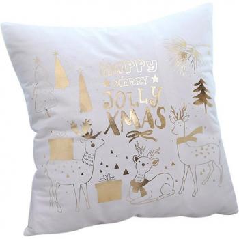 Indoor Decorative Pillow Case - Merry Christmas Gold Foil