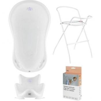 Baignoire HYLAT pour Bébé - TÜV Certifié - Sans BPA - Ensemble 4 Pièces - Yeti: Blanco