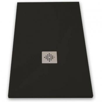 Plato de Ducha Pure Negro 90x130 cm Rejilla de Acero Inox