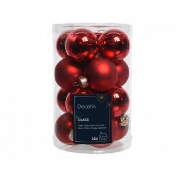 Confezione 16 Palline di Vetro Rosso Ø 3,5 cm