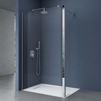 Walk‑in Box 60×200 cm con parete doccia vetro 8 mm, supporto telescopico MMBR3 in acciaio e vetro laterale 30 cm