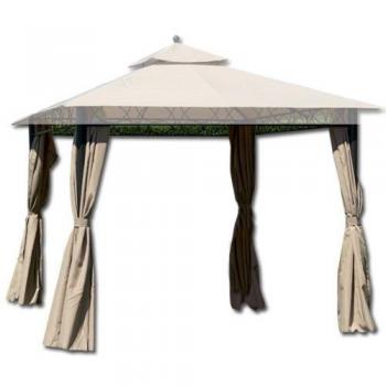 Lot de 4 toiles latérales beige foncé pour gazebo Eden