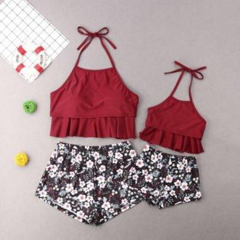 Matching Mom and Daughter Floral Bathing Suits