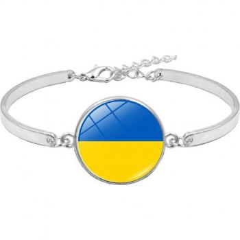 Ukrainian Flag Trident Symbol Bracelet