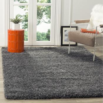 Soft Fluffy 5cm Thick Pile Shaggy Area Rug - Dark Grey
