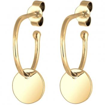 Elli Hänger Kreis Creole Geo-Plättchen Trend 925 Silber – Damen Ohrringe