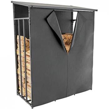 Kaminholzregal Anthrazit Ruston mit Abdeckplane