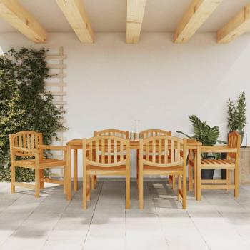 VidaXL Solid Wood 7 Piece Garden Dining Set