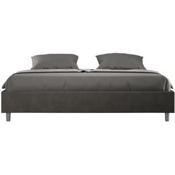 Letto Matrimoniale 180x200 con Rete in Microfibra – Colore Grigio Azelia