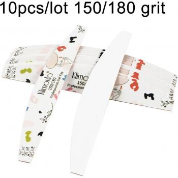 10Pcs Nail File 100/180 Grit Washable Manicure Tools