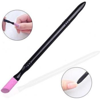1pc Two-Headed Straight Nail Tweezers with Silicone Tip for 3D Sticker and Rhinestone Application - Manicure Tool