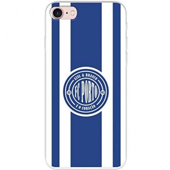 Funda de silicona para iPhone 7 del Fútbol Club Oporto - Escudo y Rayas