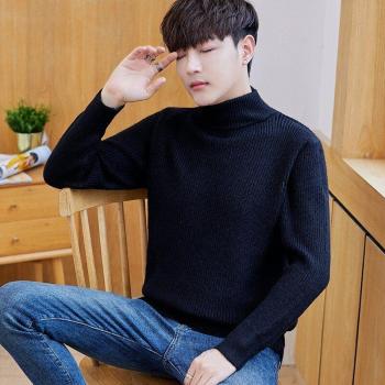 Trendy Men's Warm Knit Sweater with Half Collar 20201