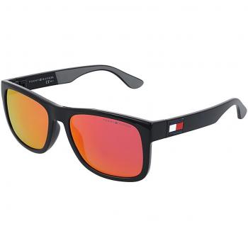 Tommy Hilfiger Rectangle Black Red Mirror Sunglasses