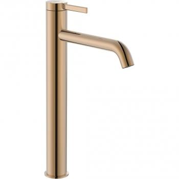 Grifo monomando para lavabo con caño alto Ona Roca Color: Oro rosado