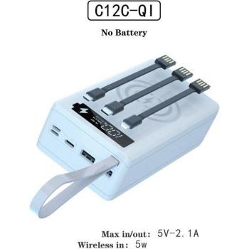 12x18650 Battery Holder Charging Box with Dual USB Output