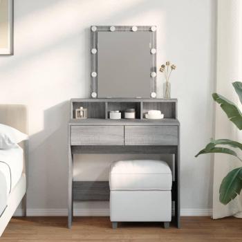 LED Dressing Table in Grey from Sonoma, offered by vidaXL (size: 80x41x144.5 cm)