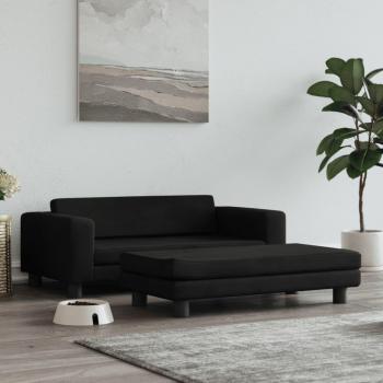 Lit pour chien noir 100x50x30 cm velours