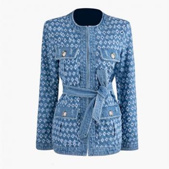 Ripped Denim Mantel für Frauen
