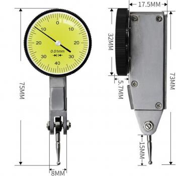 0-0.8mm Precision Waterproof Dial Indicator