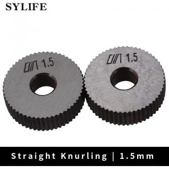 28mm Silver Steel Knurling Tool - 2pcs Single Straight Wheel - 1.5mm Pitch