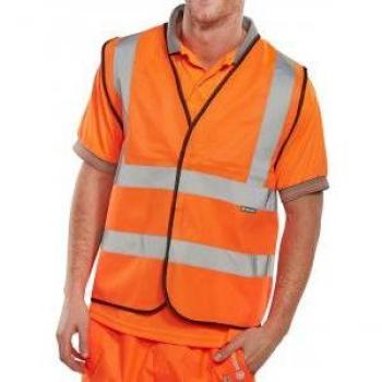 B-Seen B-Seen EN ISO 20471 Vest Orange (Bulk Pack) Orange - Size S Pack of 100