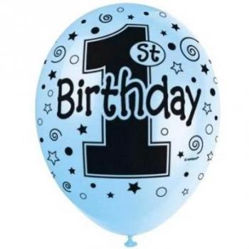 Latex Pearlized 1st Birthday Balloons (Pack of 5)