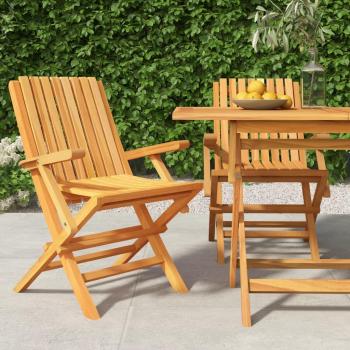 JINLEFU Folding Garden Chairs 2 pcs 61x67x90 cm Solid Wood Teak vidaXL