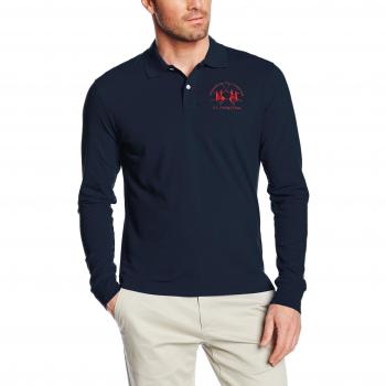 La Martina Blue Long-Sleeve Polo