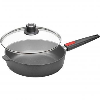 Graphit-Woll-Pfanne mit Hochrand und Glasdeckel – Ø 24 cm
