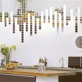 Mosaic Mirror Wall Stickers - 100 Pcs