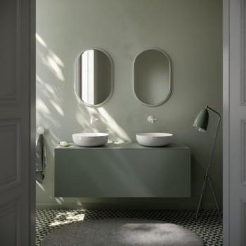 Bette Glasur Plus Lavabo Redondo 400mm Acero Titanio Esmaltado Blanco