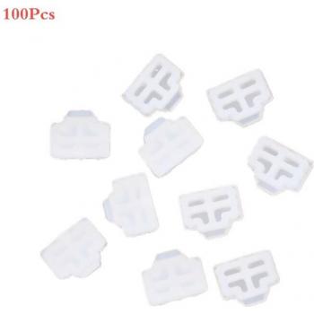 RJ45 Anti Dust Cover Cap Protector - 100 Pcs, Black