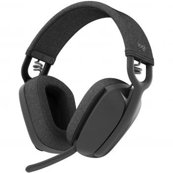 Logitech Zone Vibe 100 Wireless Bluetooth Headset with 30m Range, 1.3m Cable, and 185g Weight in Graphite Color