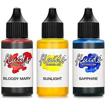 Octopus Fluids Alkoholtinte Set - Bloody Mary, Sunlight, Sapphire (3x 30 ml)