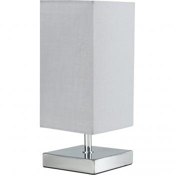 Square Chrome Touch Table Lamp - Cool Grey - No Bulb (Valuelights)