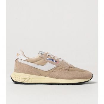 AUTRY Men's Reelwind Low Trainers in Cracked Suede - White Pepper