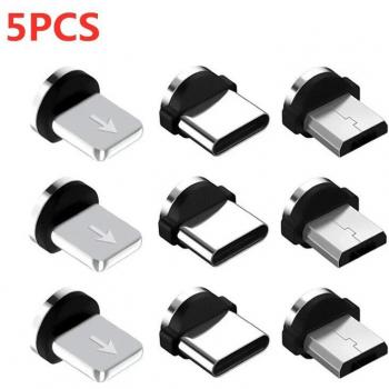 Magnetic Type C & Micro USB Fast Charging Cable Adapter - 1/5 Pack