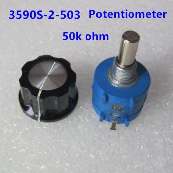 3590S 50K Ohm Precision Multiturn Potentiometer with A03 Knob