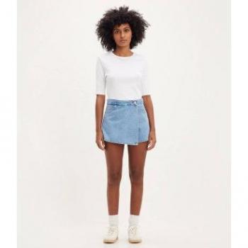 Falda Pantalón Levi's Skort Denim Azul Claro 100% Algodón