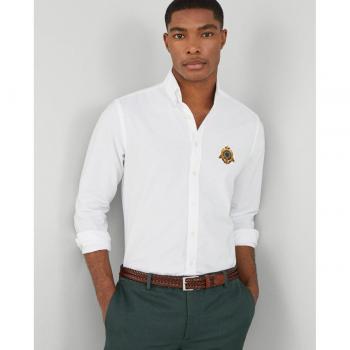 Camicia Oxford Heritage a Maniche Lunghe Bianco Classic Fit Uomo Hackett