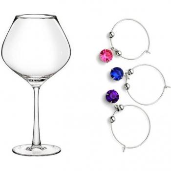 8pcs Colorful Wine Glass Hanging Rings